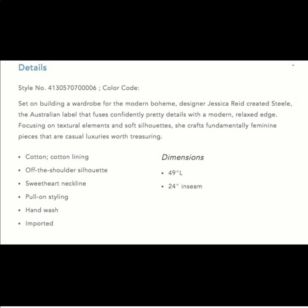 ❌SOLD❌ Anthropologie Steele Off shoulder jumpsuit - Picture 2 of 7